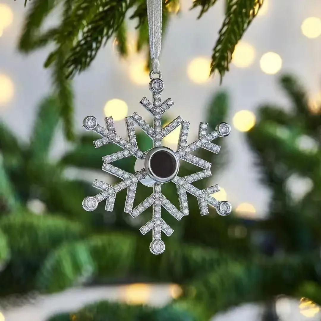 Проекционный кулон в виде снежинки подвеска с фотографией на заказ
