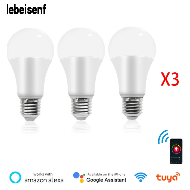 

Регулируемая цветная светодиодная смарт-лампа E27 с дистанционным управлением по bluetooth, WiFi, с управлением через приложение smart Life, 12 Вт, 15 Вт