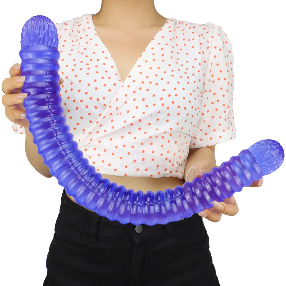 Vaginal Anal Dilator PVC Super Long Thick Double Dildos Anal Plug Prostate Massager Stimulator Sex Toy For Women Men 55x5.3cm 18