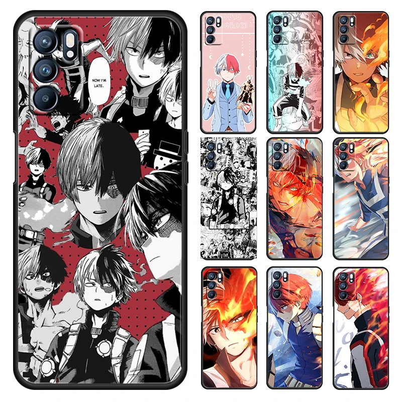 

Anime Fashion Todoroki Shoto For OPPO Reno 7 6 5 4 3 2 5Z 5F 5K ACE 10 X 4G 5G Pro Plus Soft Black Phone Case Silicone Cover