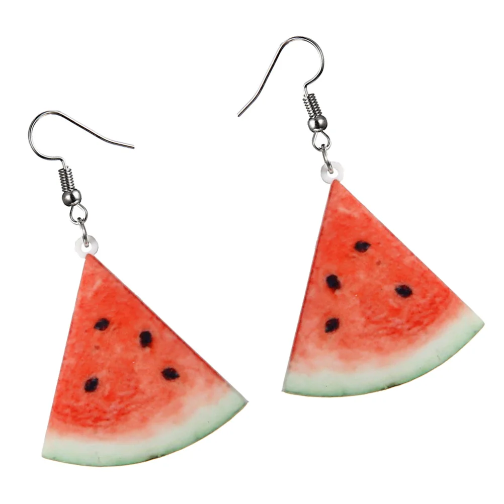 Женские серьги-гвоздики в виде арбуза 1 пара