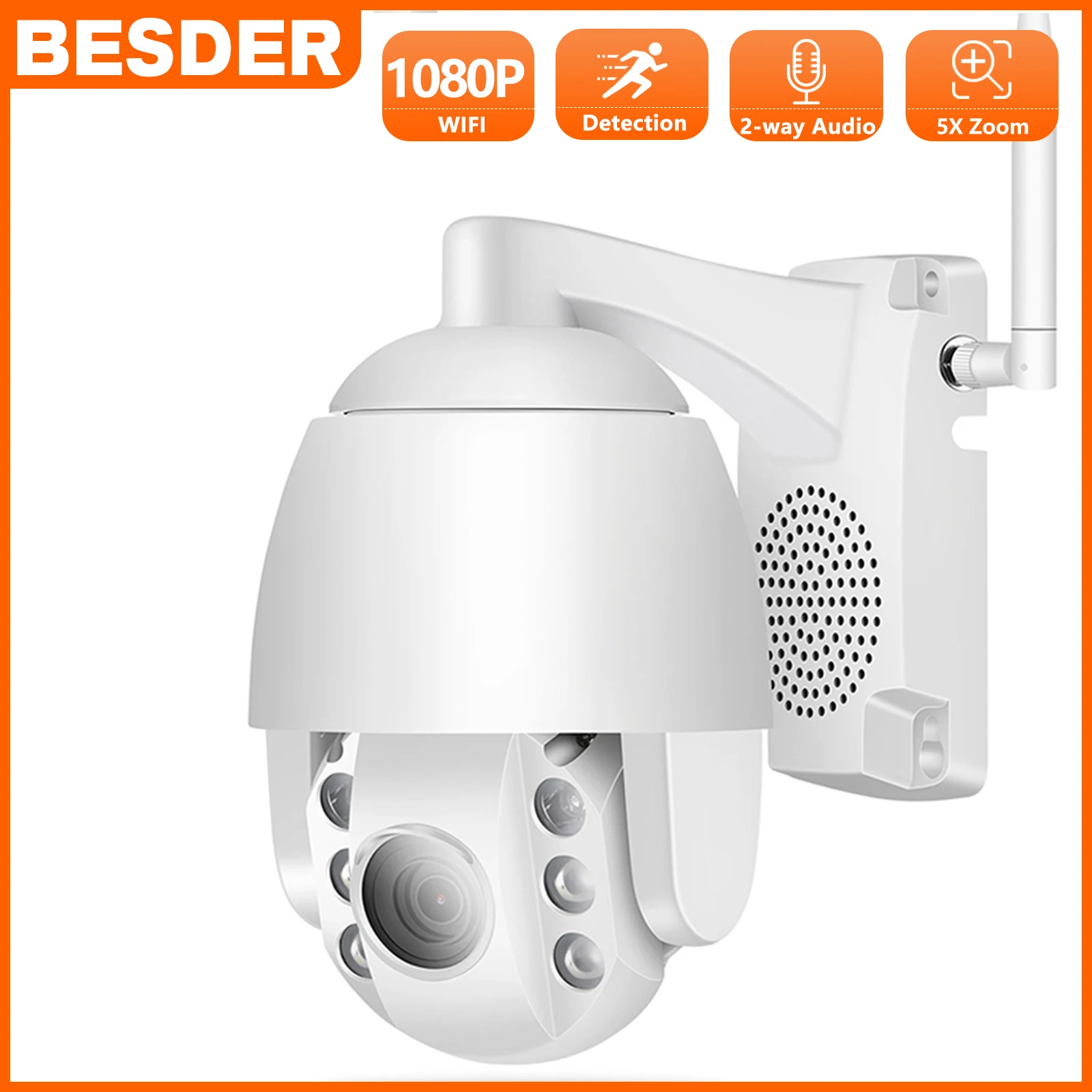 Продажа BESDER 1080 P 5x Авто Оптический зум Мини PTZ IP Камера SONY Сенсор ИК Ночное видение, Wi-Fi, Камера 2-полосная аудио системы наружной безопасности Камера ...