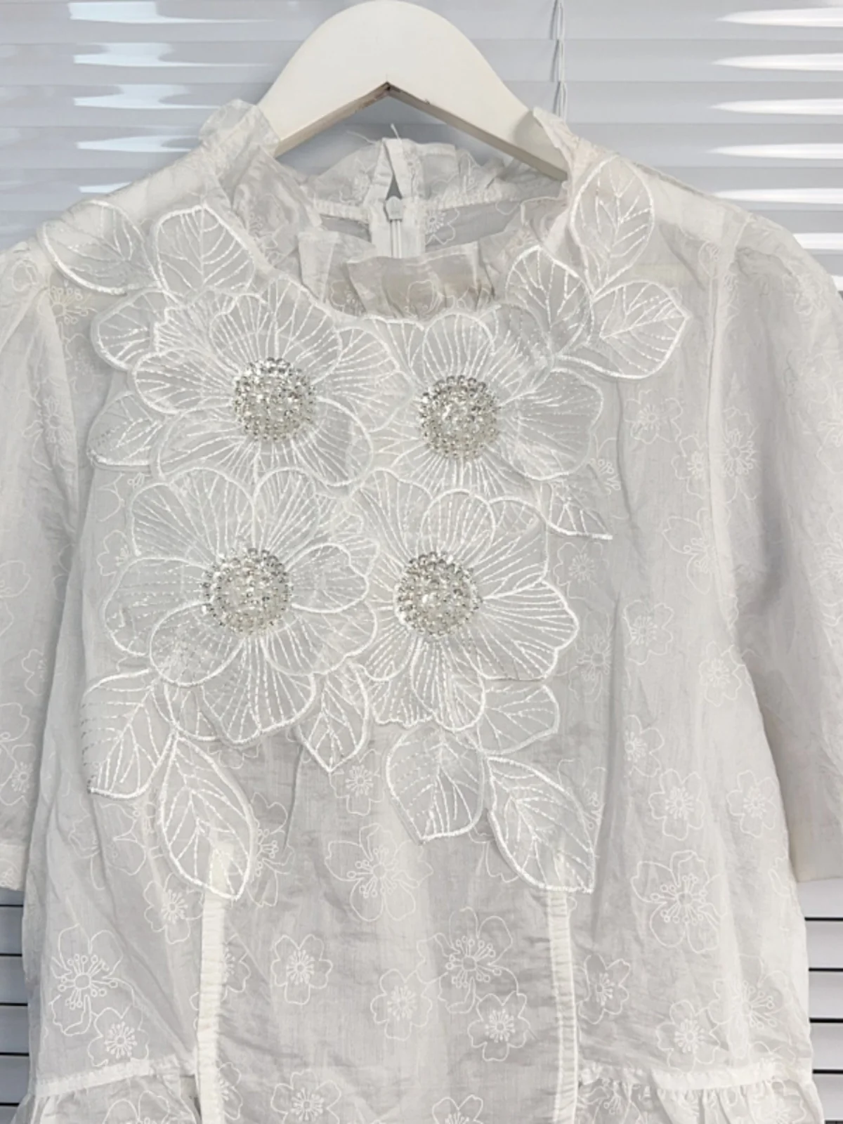 Nomikuma французские Бусины кружева Цветочная рубашка для женщин Топ Лето новые