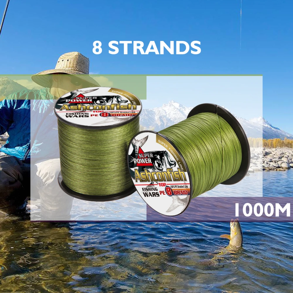 

ultra-high strength PE fibers 500M 1000M braided fishing line 8 Strands Strong super braided wire ocean sea ice fishing 8-300LBS