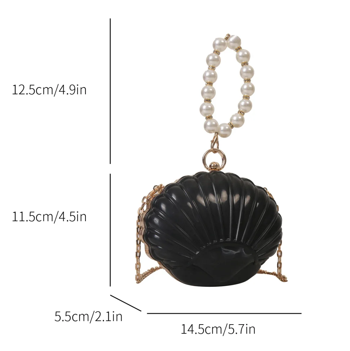 Прозрачная акриловая сумка через плечо с жемчужными ручками 5 цветов