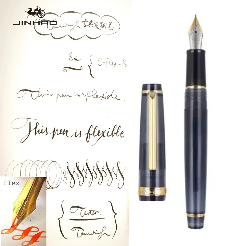 Фото Перьевая ручка JINHAO 82 с гибким пером, мягкая, для эскизов, рисования цветов, готического письма, круглописьма, канцелярские товары для школы и офиса №4