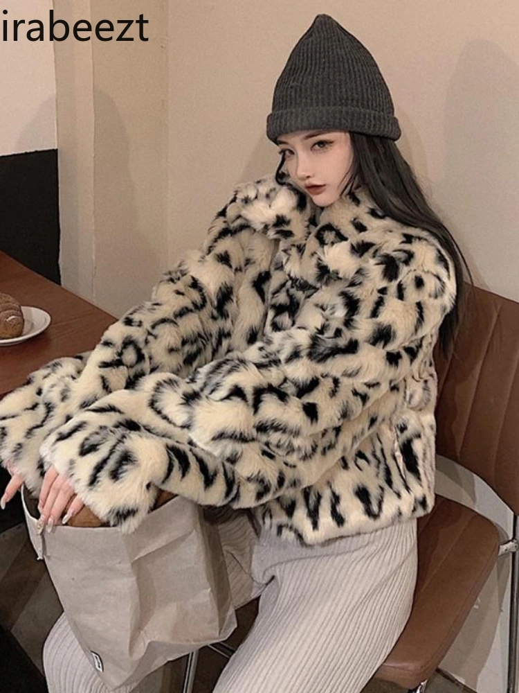 Женское хлопковое пальто с леопардовым принтом