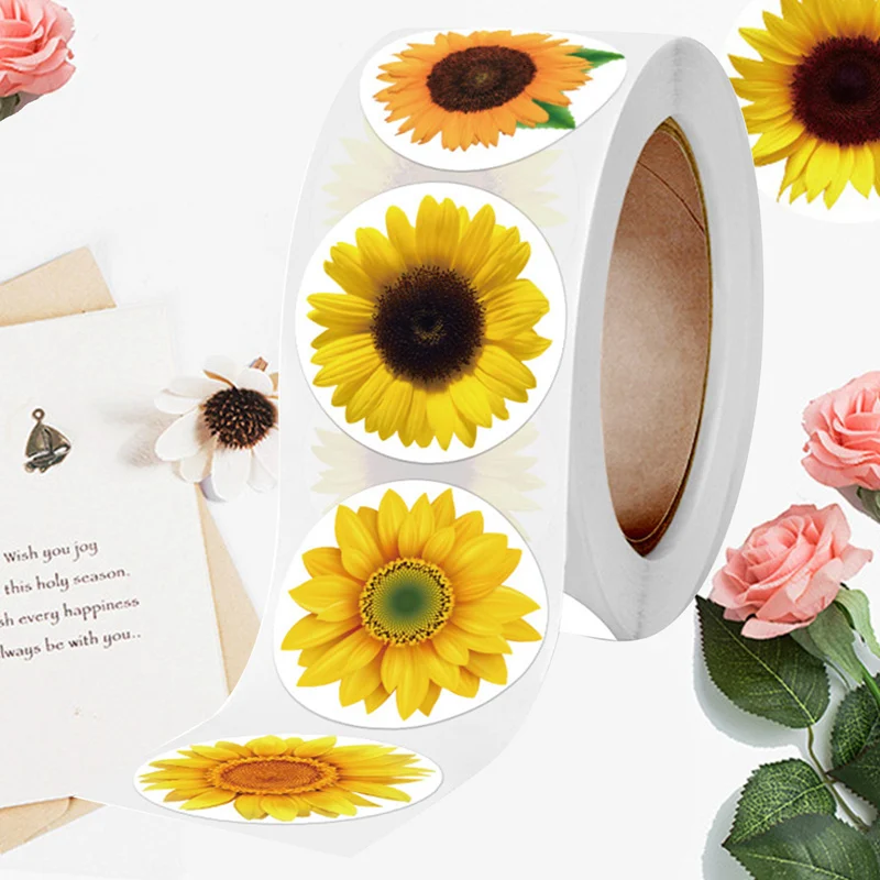 500 pcsroll kawaii sunflower graffiti stickers album luggage laptop phone stickers decoration stationeryoffice doodle stickers free global shipping