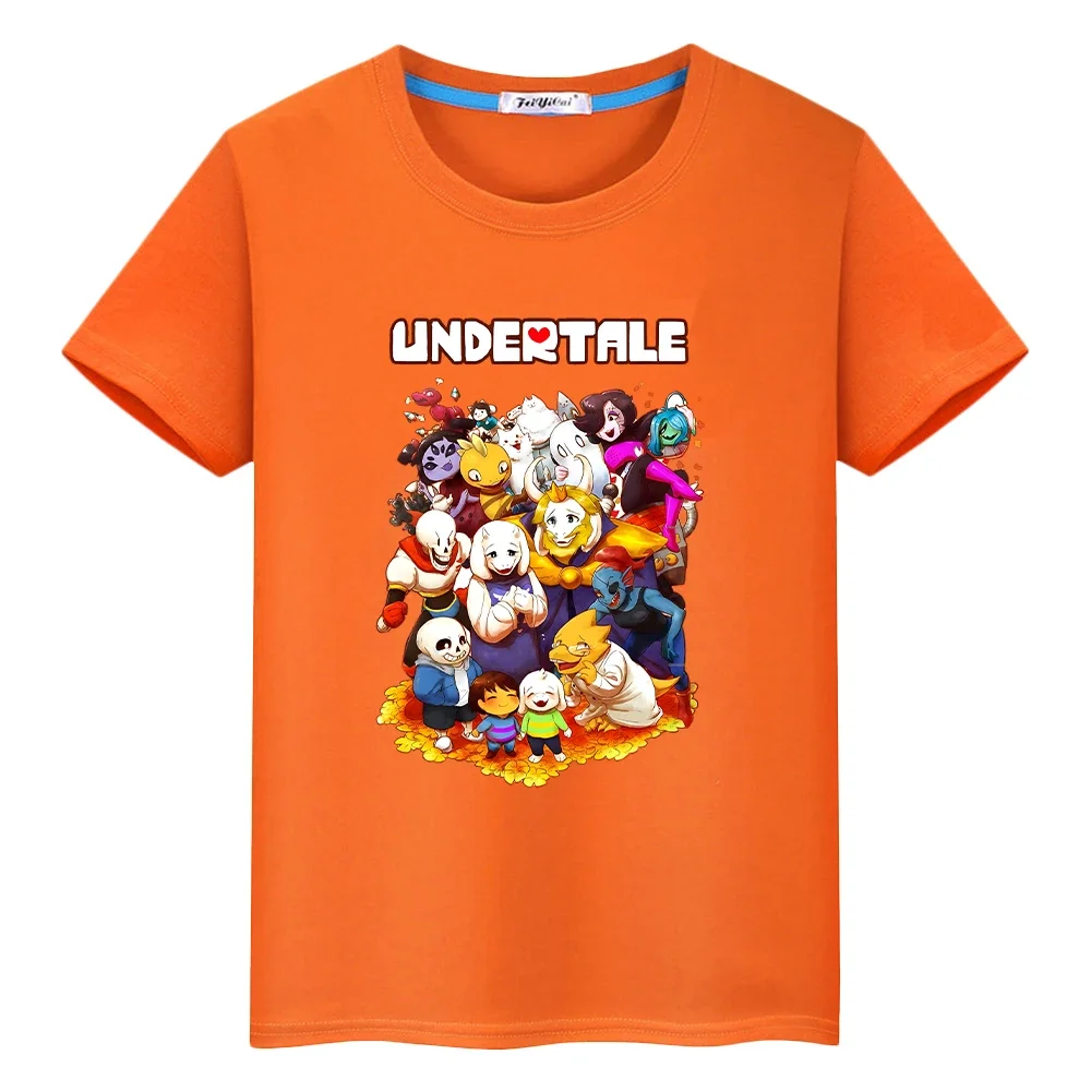 Undertale Game Napstablook Ghost 100%Cotton t shirt for kids boy 10years y2k clothes Tops anime Short tshirt girls