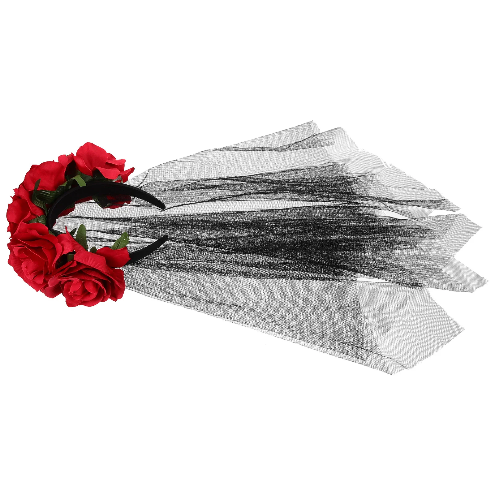 Аксессуары для волос с вуалью розы женщин черные товары невесты вечерние резинки