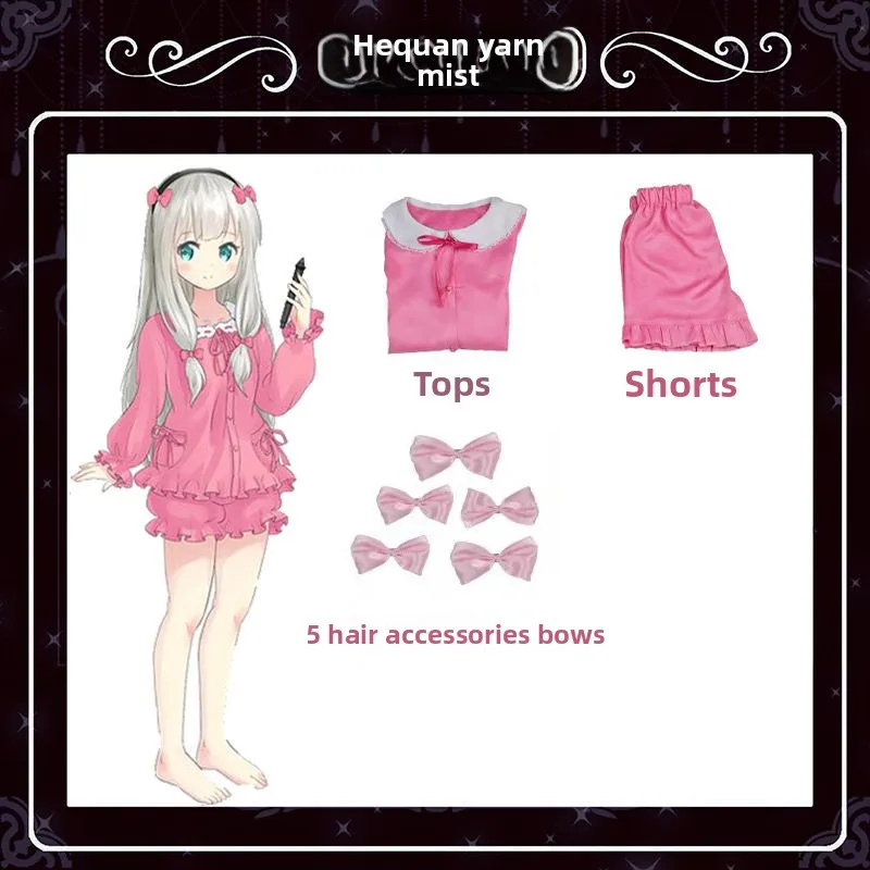 Фото Аниме Eromanga Sensei Izumi Sagiri, карнавальный костюм, милая пижама, ночная рубашка, одежда для сна, топы, шорты, наряд, японский комикс, косплей №5