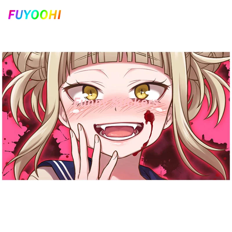 

FUYOOHI Play Stickers for My Hero Academia Himiko Vinyl Car Stickers Refrigerator Trunk Decals Camper Anime Car Styling Decals