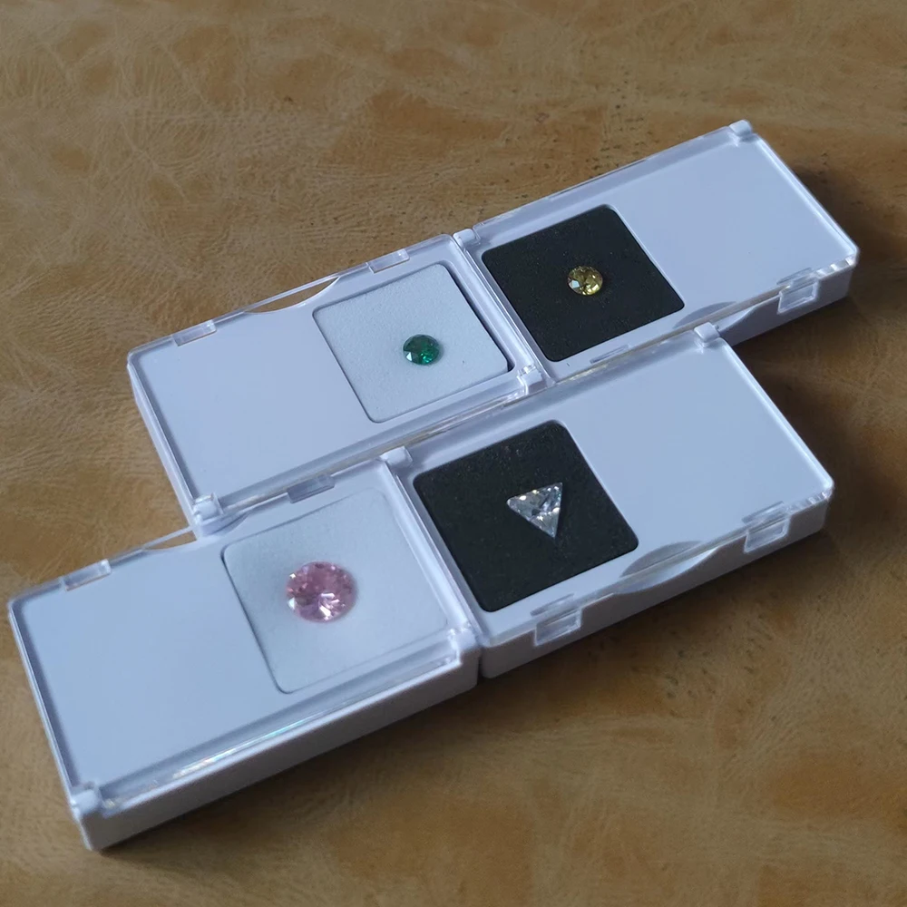 Acrylic Gems Storage Box Gemstone Display Case Rhinestone Jewelry Gift Packaging Box Diamond Stone Carrying Box Wholesale