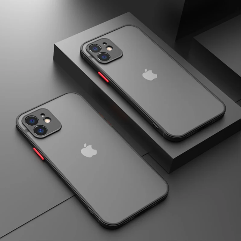 

Luxury Shockproof Matte Bumper Phone Case For iPhone 11 13 12 Pro Max Mini X XR Xs 8 6 7 Plus Soft Silicone Transparent Cover