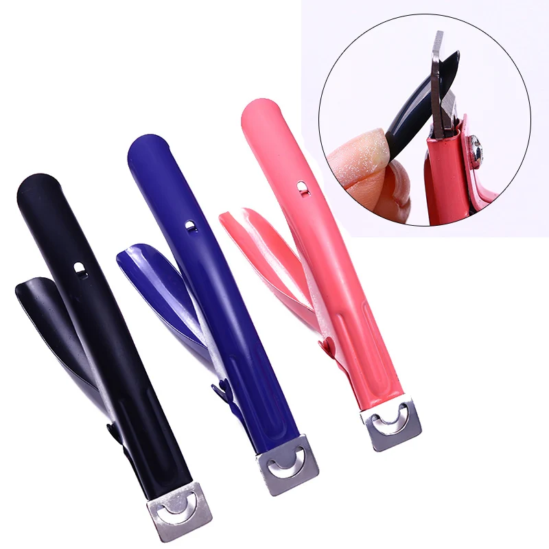 

1 pcs Pink Fake Nail Cutter Type U Art Nail Edge Cutter Professional Nail Art Clipper Manicure Toe Nail Art Tool Stainless Steel