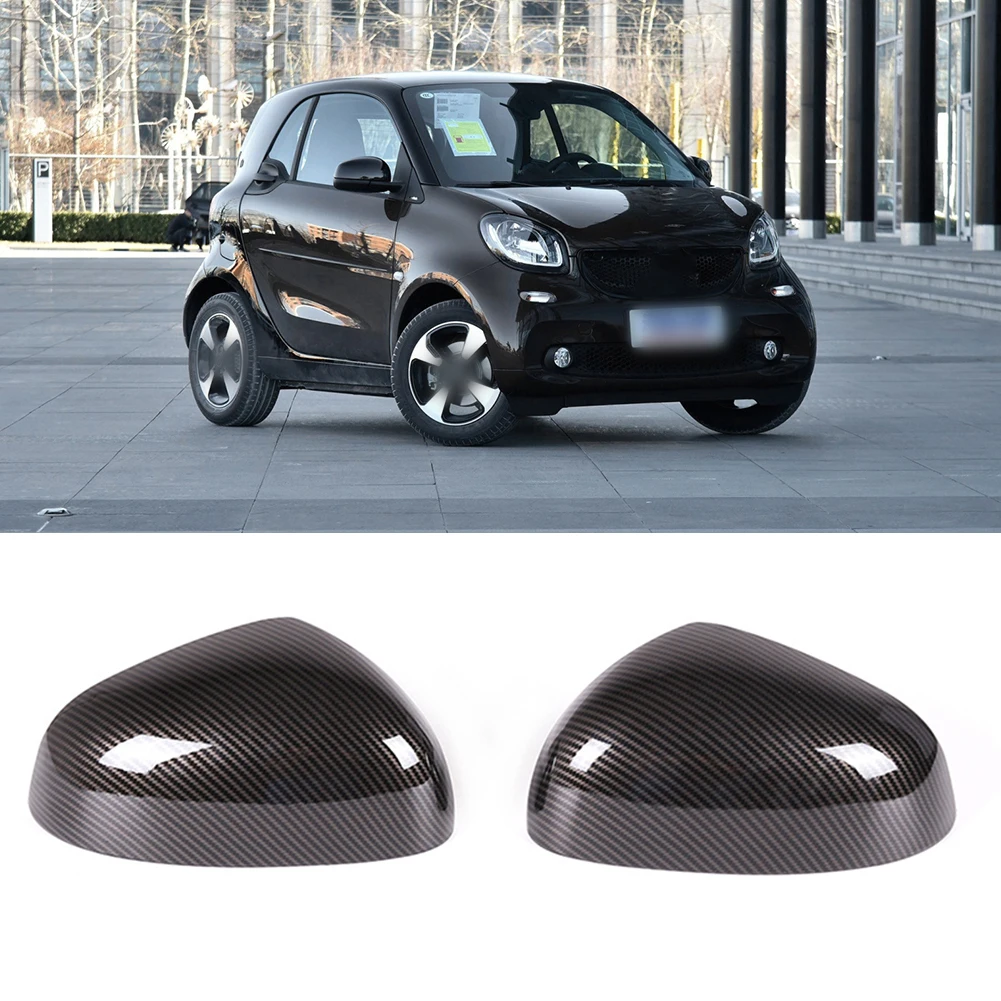

Car Rearview Mirror Cover* For Benz Smart Fortwo 2015-2020 ABS Carbon Fiber Car Rearview Mirror Cover Decor