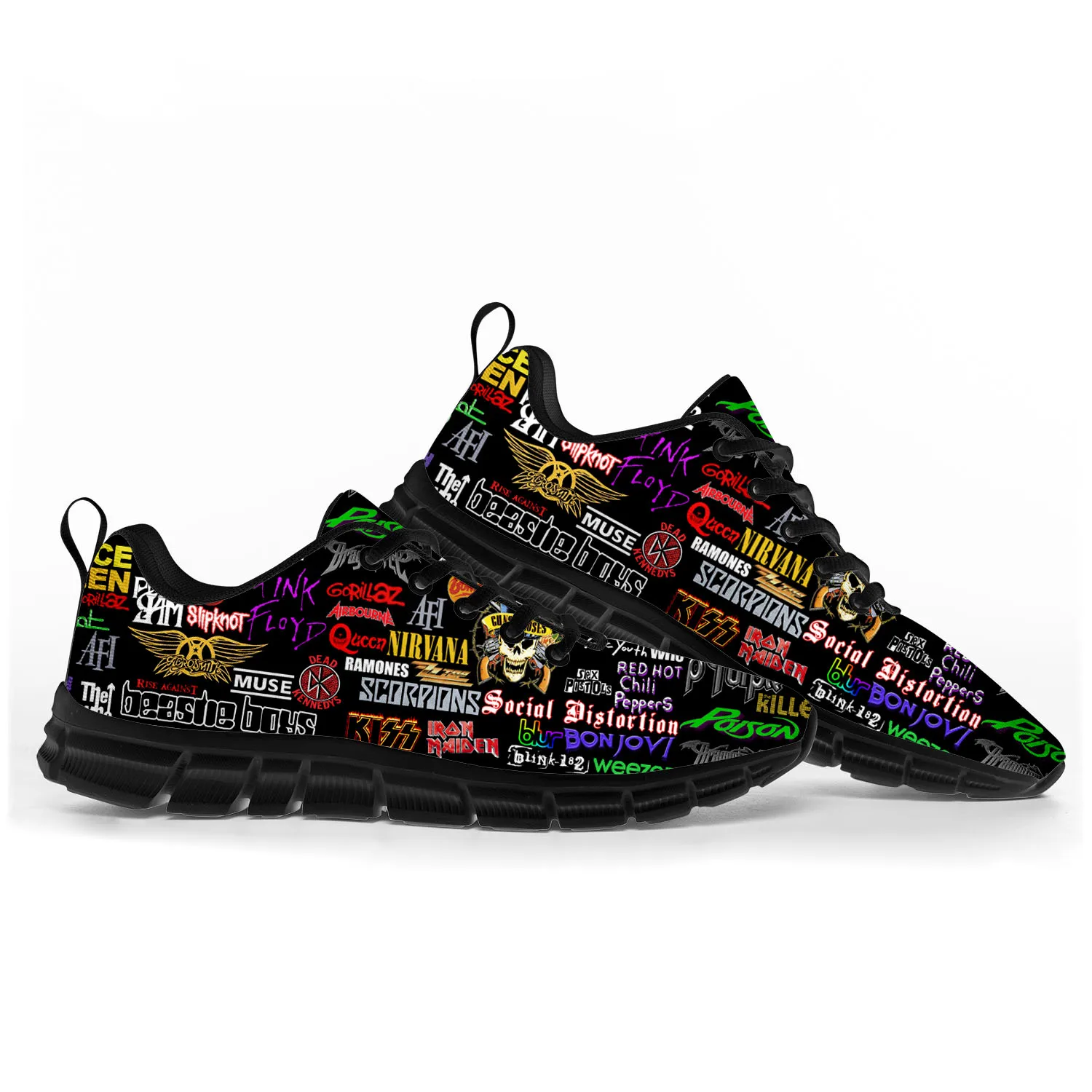 

Rock Band Collage Pop Sports Shoes Mens Womens Teenager Kids Children Sneakers Casual Custom High Quality Couple Shoes Black