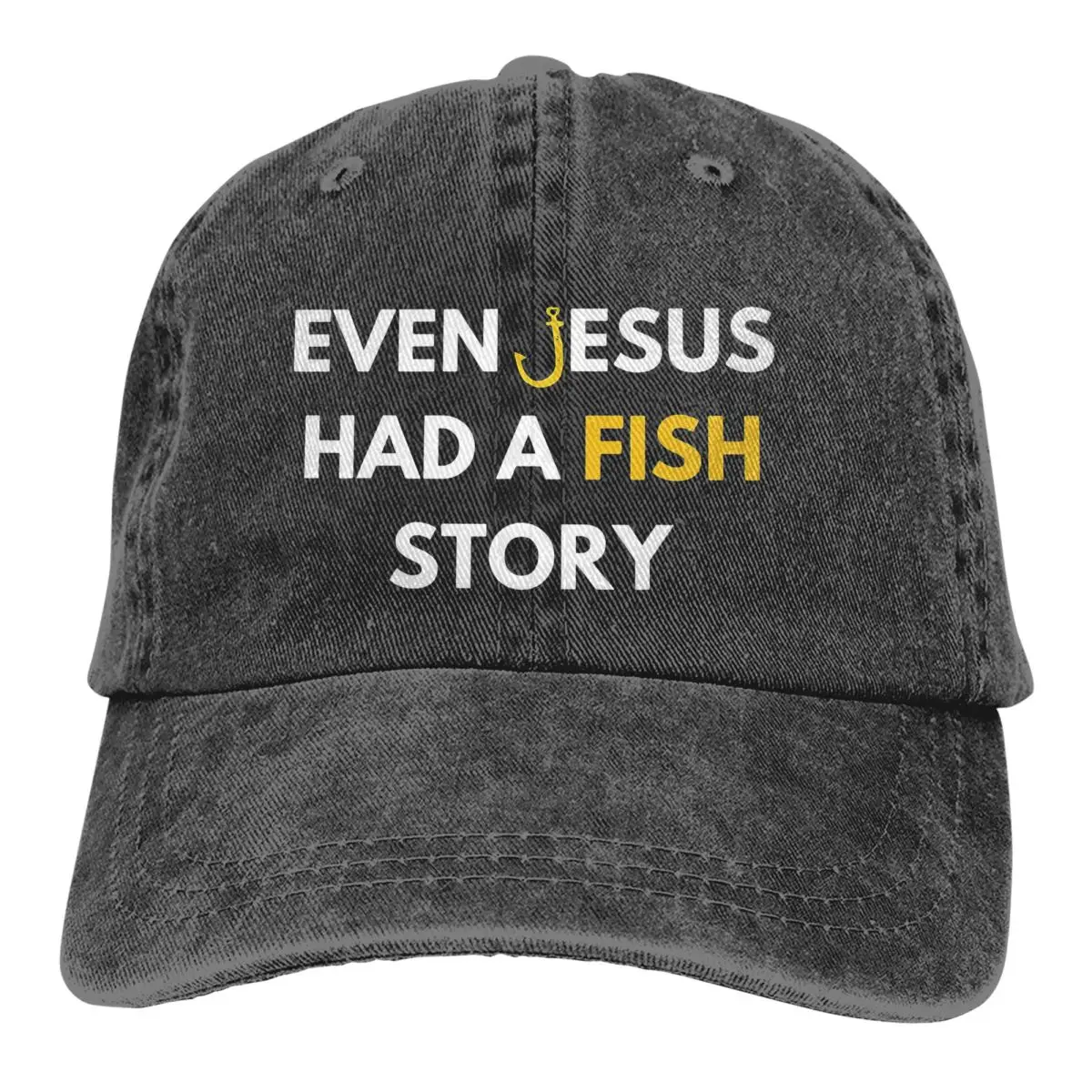 

Even Jesus Had A Fish Story Baseball Caps Peaked Cap Carp Fishing Fisher Sun Shade Hats for Men