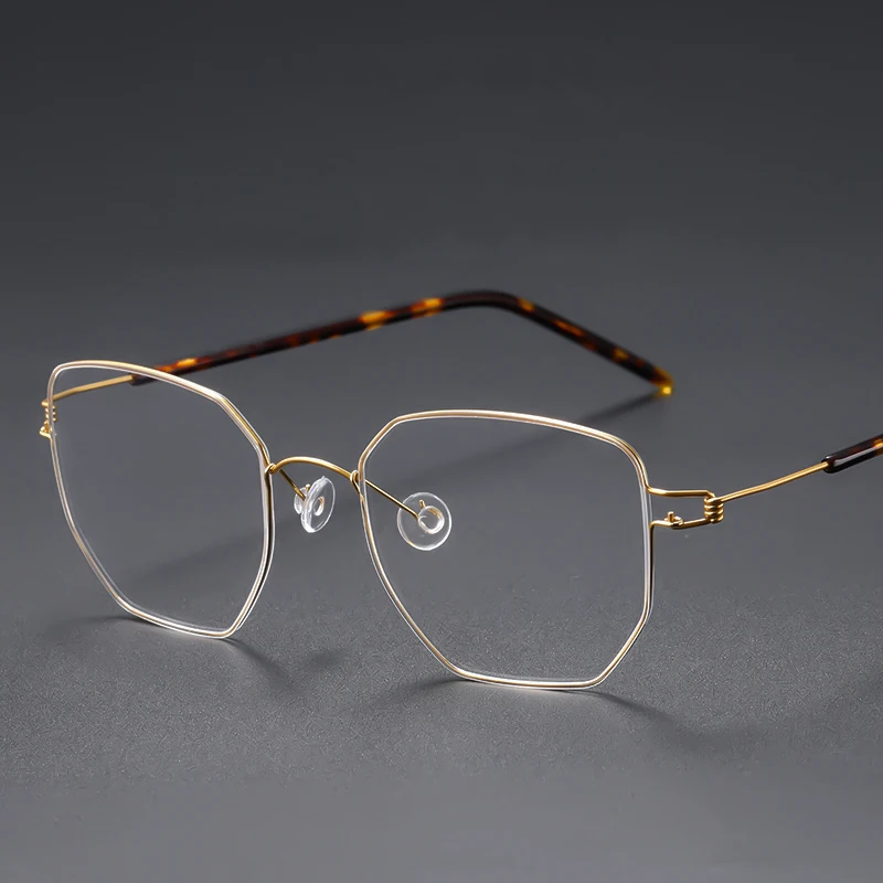 

Ультралегкие титановые полигональные искусственные очки для мужчин и женщин, мужские Оптические очки для близорукости, Дания, ретро очки б...