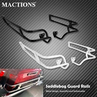 motorcycle rear saddlebag guard rails support bracket blackchrome for harley touring electra glide road glide road king 14 2022