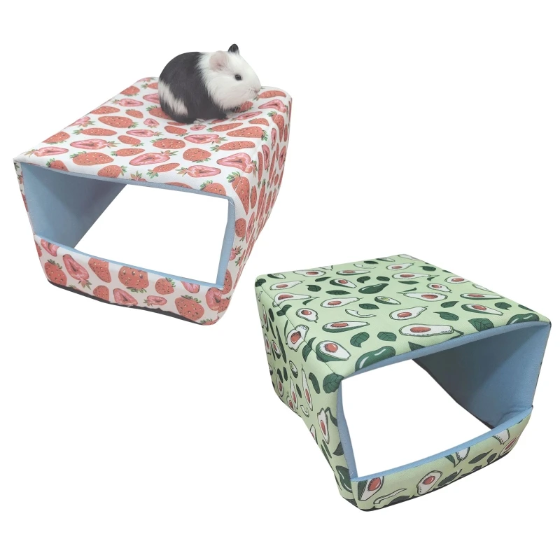 

Small Animal Warm Bed Cute Print Bottomless House Bunny Playground Cage Nest