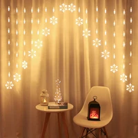 led snowflake garland curtain christmas lights festoon garland on the window new year 2022 fairy light christmas decor for home