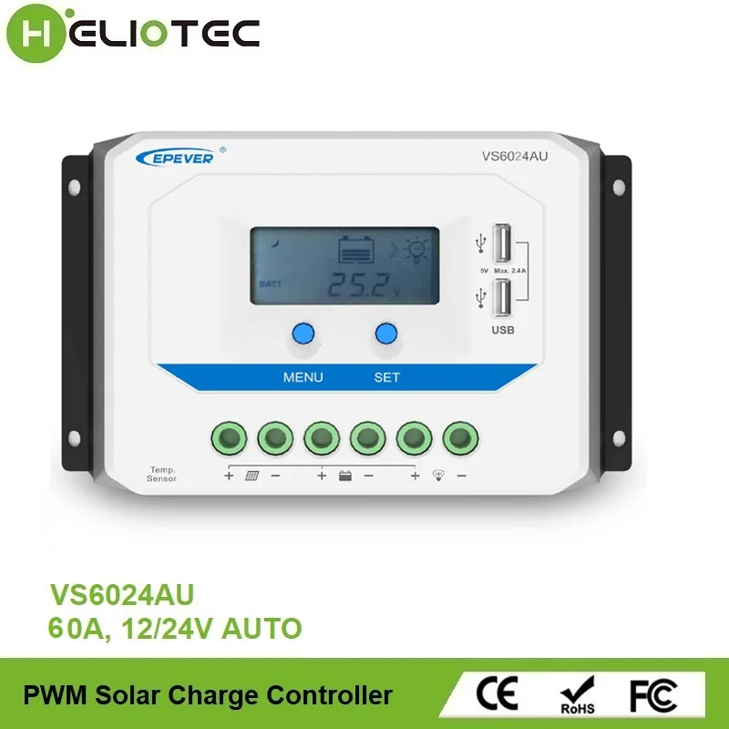 EPEVER 10A 30A 45A 60A ШИМ-контроллер заряда солнечной батареи 12V24V автоматический
