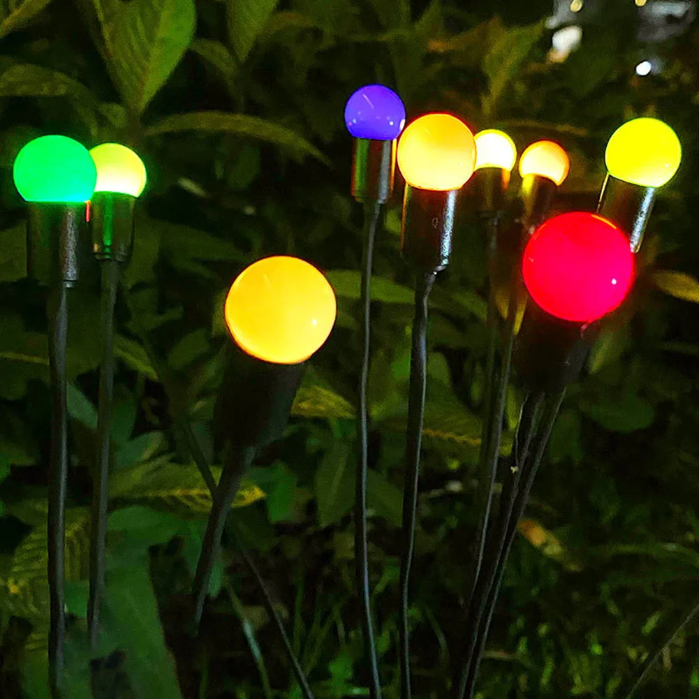 

2pcs LED Lawn Lamp Waterproof Solar Swing Path Yard Lights Easy Installation Simulation Firefly Atmosphere Props for Home Garden