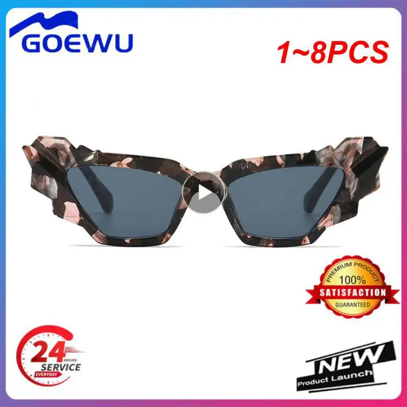 

1~8PCS Fashion Colorful Cat Eye Sunglasses Women Retro Unique Polygon Eyewear Shades UV400 Men Candy Colors Gradient Sun Glasses