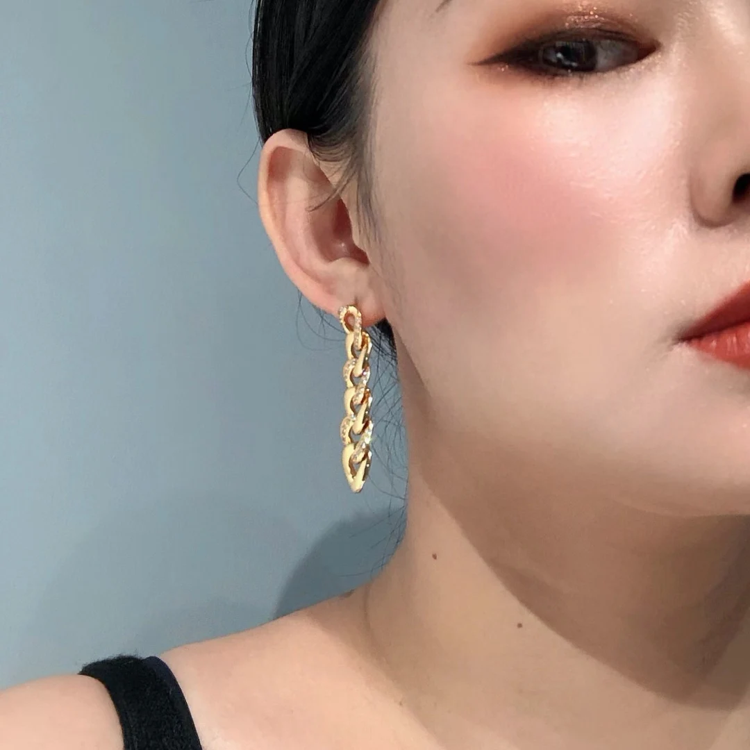 Original Design Metal Chain Pendant Stainless Steel Earrings Wholesale Party Gifts Luxury Women's Earrings Metal Chain Pendant