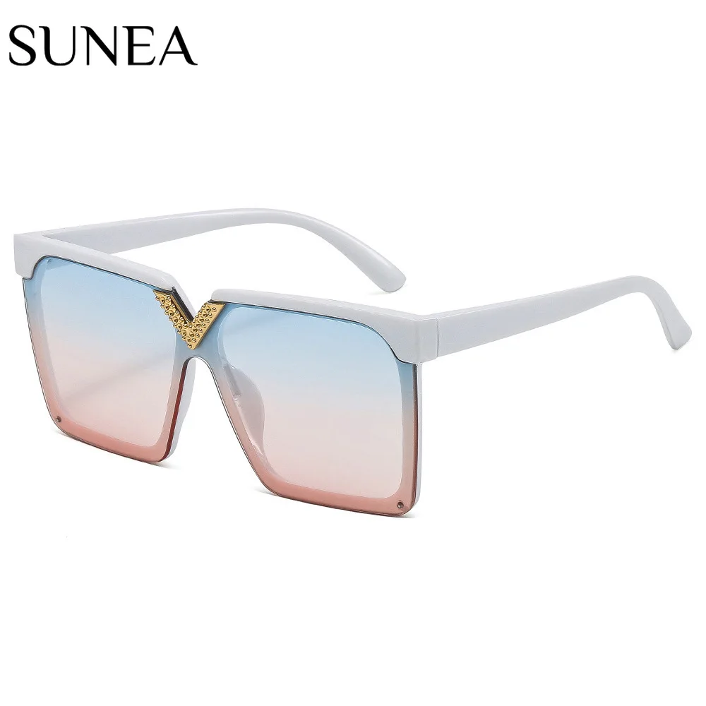 

Square Sunglasses Fashion Sun Glasses Women Oversized Sunglass Blue Pink Gradient Shades Retro Female Luxry Brand UV400 Eyewear