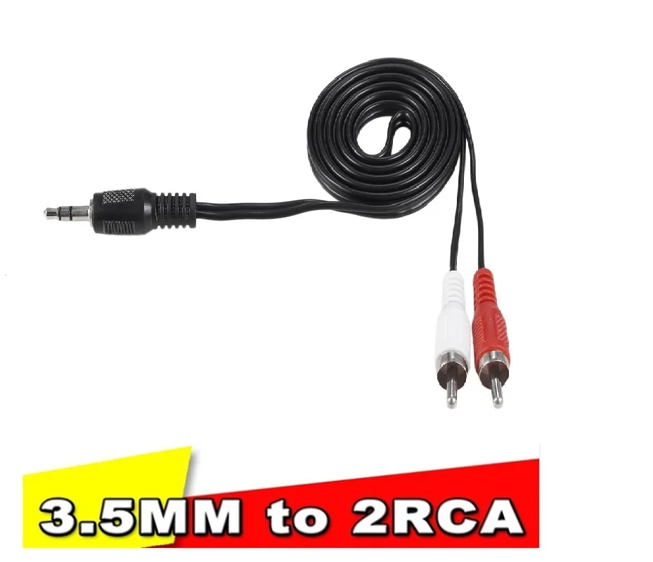 Mini conector de 3,5mm a 2 RCA macho, Adaptador de Audio estéreo...