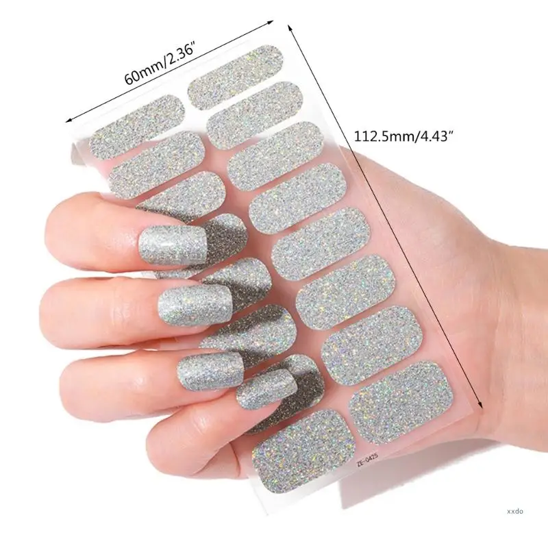 Полуотвержденные гелевые полоски для ногтей Гелевые наклейки Обертывания 16