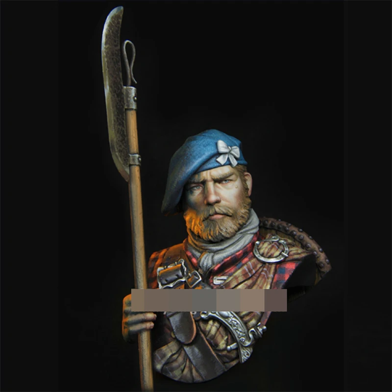 

1/10 Resin Bust Figure Half Body Model History Scottish Highlander Gk White Figure X429 Need Color Yourself Diy