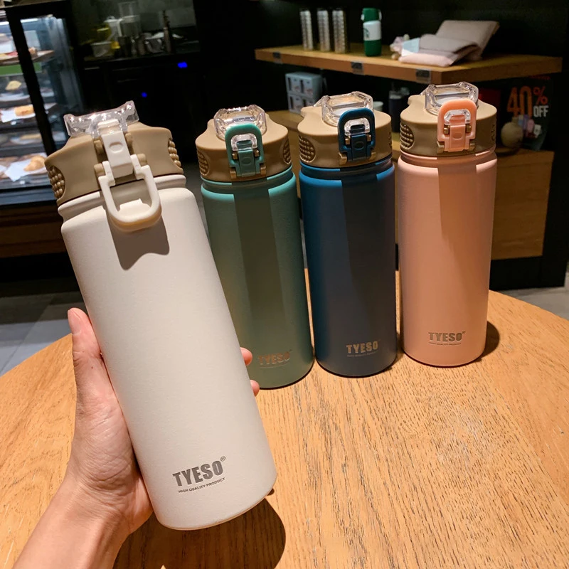

1pcs Tyeso Coffee Cup Double-Layer Thermal Insulation and Cold Storage Ice Large-Capacity Stainless Steel Double-Drink Car Cup