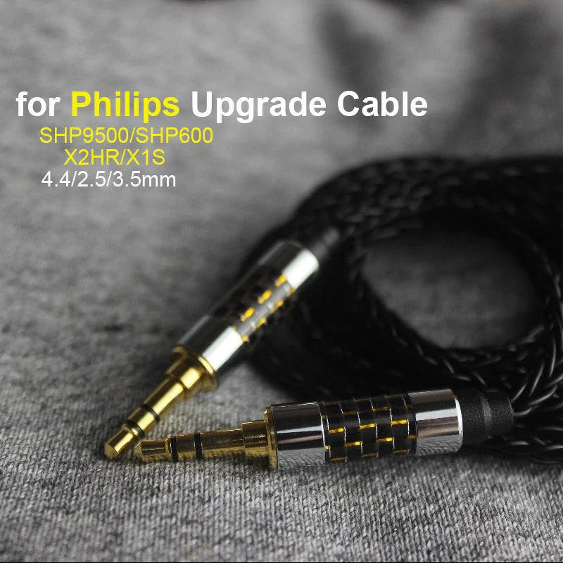 

for Philips SHP9500 SHP9600 X2HR X1S Cable Earphones OCC Silver Plated Upgrade 2.5 4.4 Balance 8 Core cable