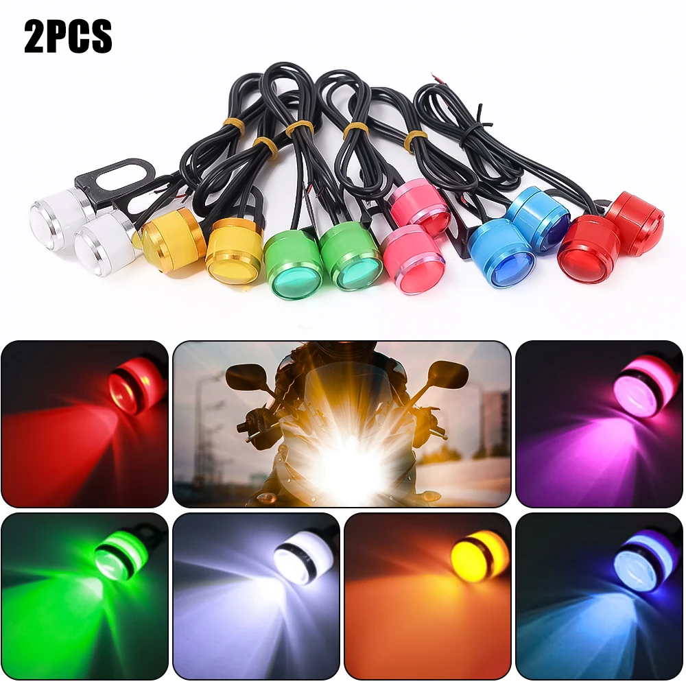

2pcs Motorcycle LED Signal Lamp Eagle Eye Light DRL Multicolor Motocross Spotlight Daytime Running Lights Warning Bulb