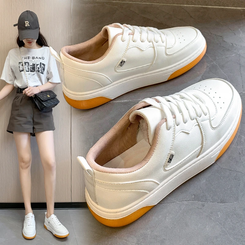 Breathable Women's Casual Shoes Fashion Flat Shoes Non-slip Women's Sports Shoes White Casual Shoes Outdoor Tennis Shoes