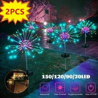 outdoor led solar fireworks lights 90120150 leds waterproof string fairy light for garden home christmas decoration12pcs