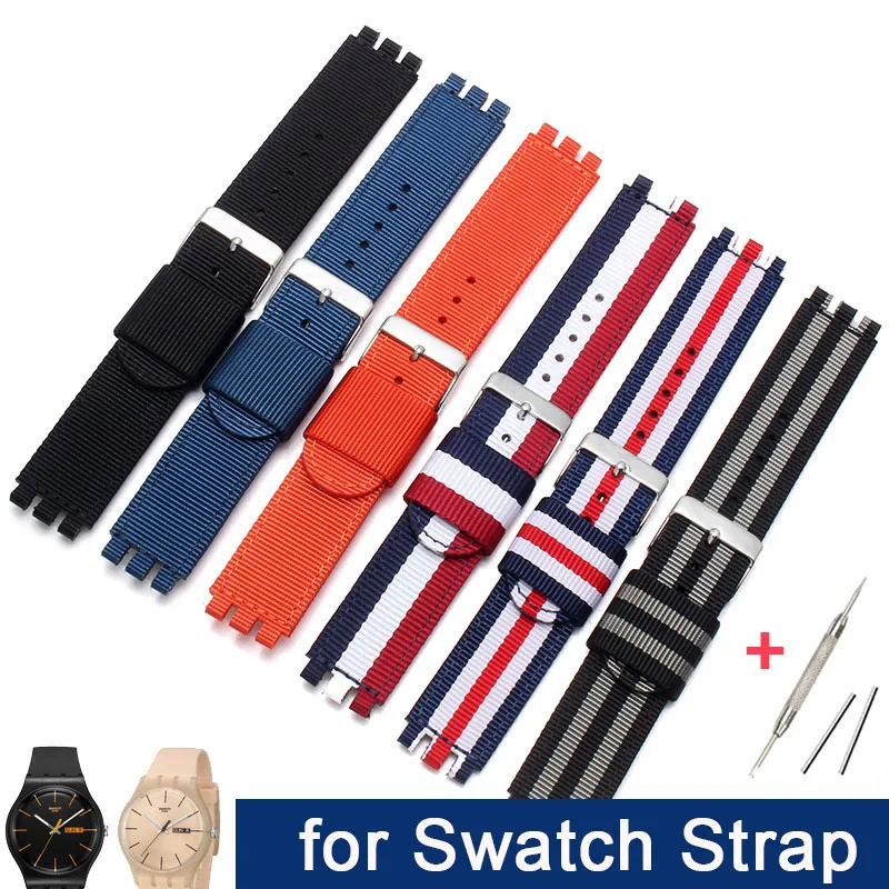 

Nylon Watchband for SWATCH Strap 17mm 19mm 20mm Watch Belt Sport Bracelet Wristband Replacement Women Men Watch Accessories