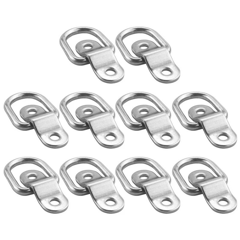 

10Pcs Cargo Lashing Surface Mount D Ring Staple Cleat Tie Down Ring Trailers for t.u.k. Horsebox Ropes