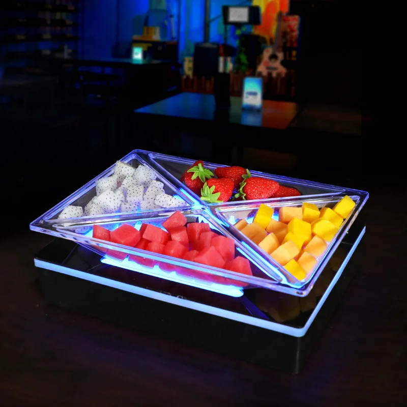 Фото Wan Zhan Bar Luminous Fruit Plate Rack LED Creative KTV Special Sigong Grid Internet celebrity fruit platter snack snack plate №1