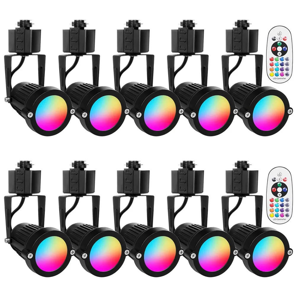 

10 Вт, RGB, теплый белый телефон, фотография, регулируемая яркость, изменение цвета, черный трек, фотоэлемент для одноконтурной направляющей типа H