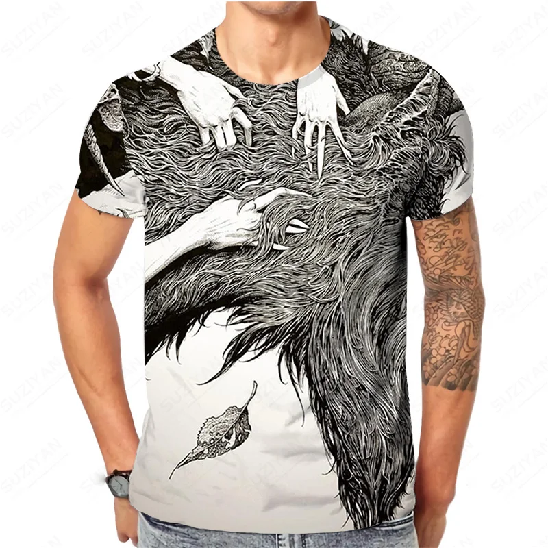 

Wear Round Neck Style Shirt Male Korean Fashion Luxury T-Shirt Men Designer Clothes Short-Sleeved Slim Fit Men Oversize