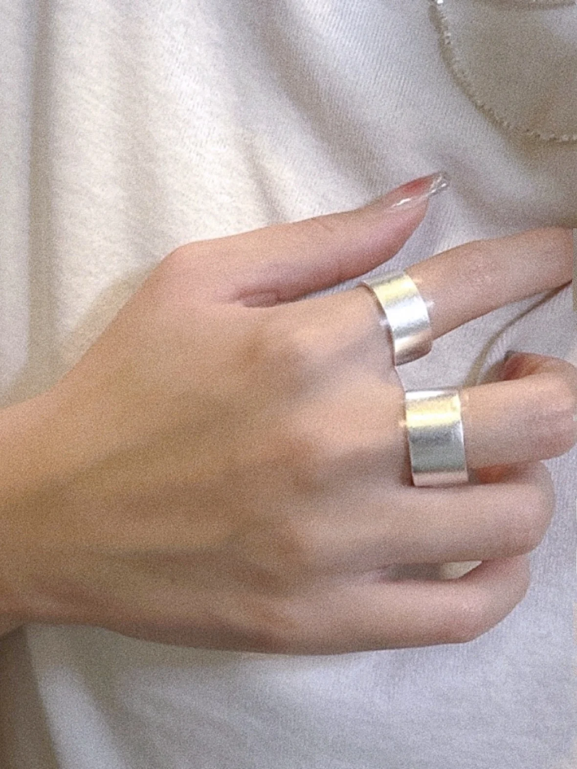 Легкая пластина простой браслет кольцо из стерлингового серебра широкая