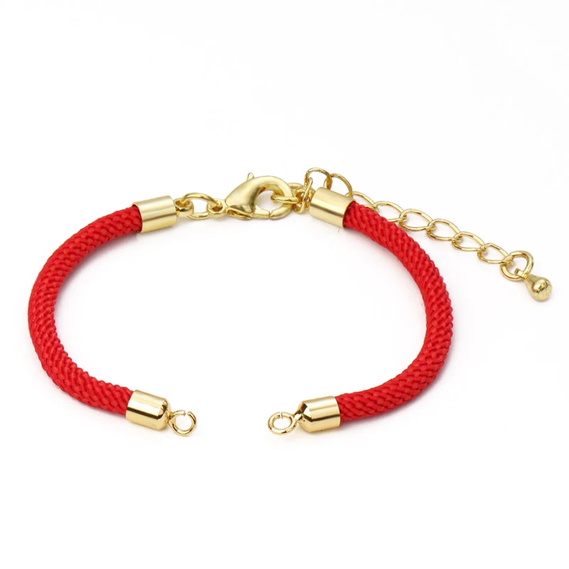 15cm Red Ropes Gold Copper Lobster Buckle Adjustable Rope Bracelet Men's And Women's DIY Jewelry Kernmantle Sister Braceleting