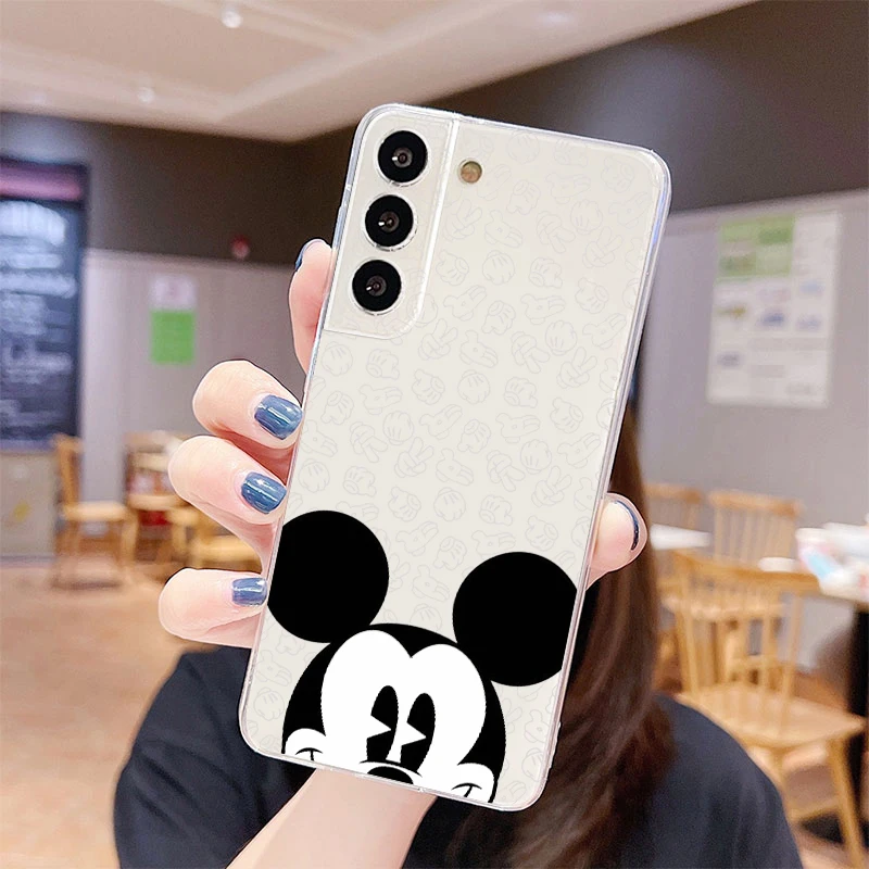 Disney White Mickey Mouse For Samsung Galaxy S23 S22 S21 S20 Ultra Plus Pro S10 S9 S8 S7 4G 5G Transparent Soft Phone Case Funda images - 6