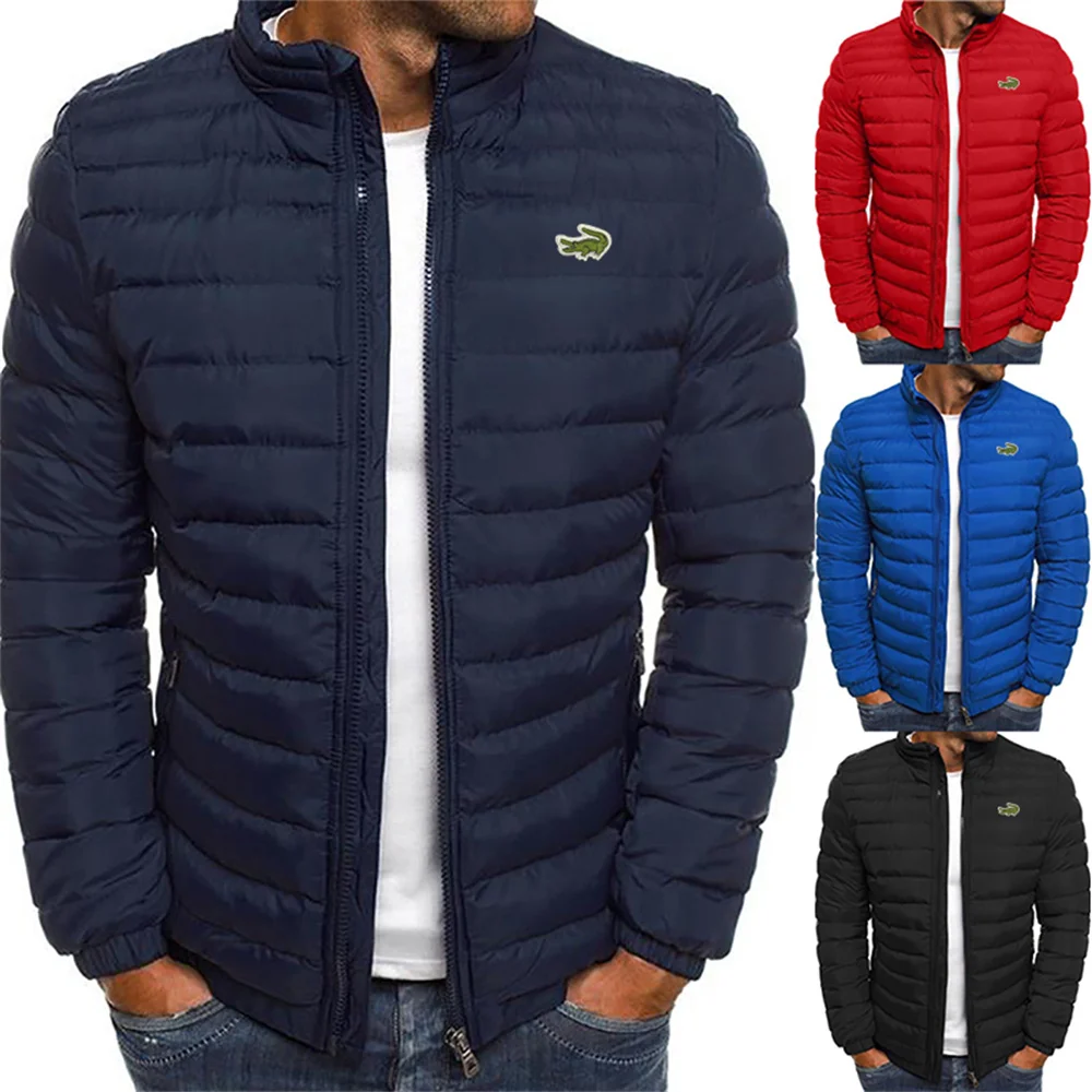 Lightweight Men's Down Filled Bubble Ski Jacket Quilted Thic
