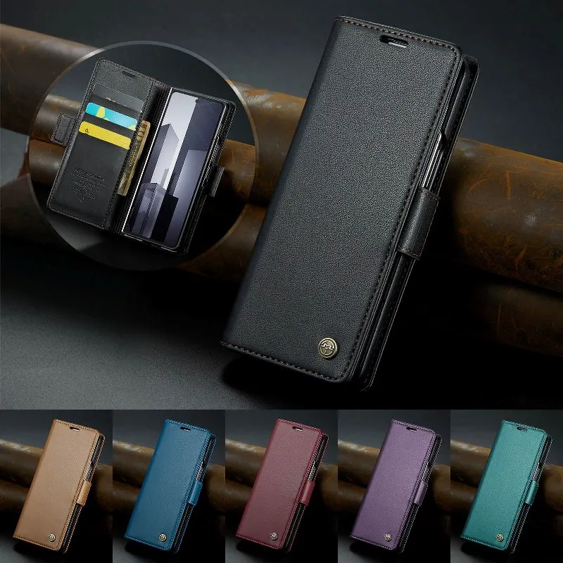 Боковая магнитная пряжка флип-кошелек с отделениями для карт чехол телефона Samsung