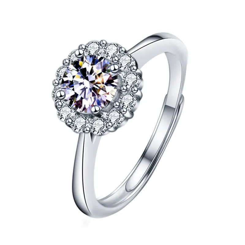 PT950 18-каратное золотое кольцо с подсолнухом женское модное четырьмя когтями